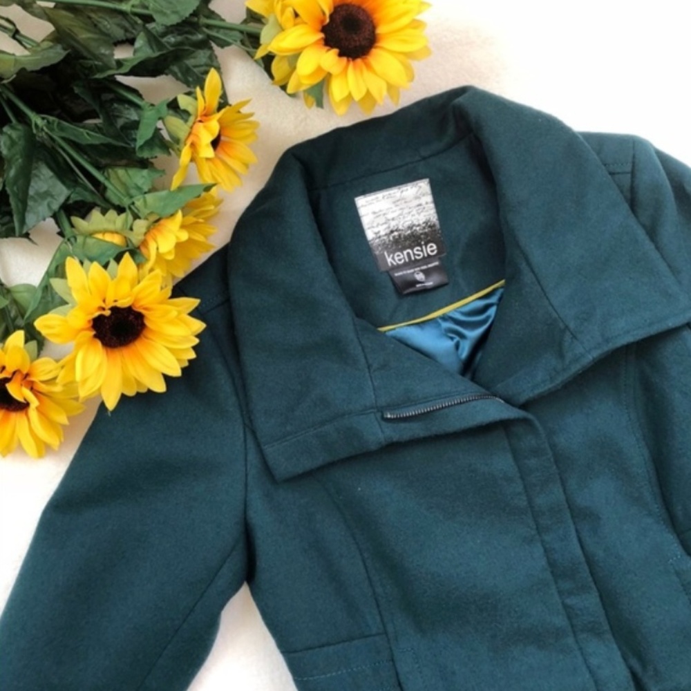 Kensie Teal Short Coat
